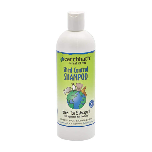 Earthbath Green Tea & Awapuhi Shed Control Dog Shampoo - Cruelty Free Dog Shampoo Helps Relieve Shedding & Dander Gentle Dog Wash Made in USA Dog Bathing Supplies - 16 Oz (1 Pack)