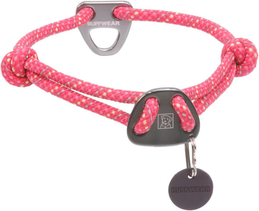 Ruffwear Knot-a-Collar Climbing Rope Dog Collar for Everyday Use Pink 20"-26"