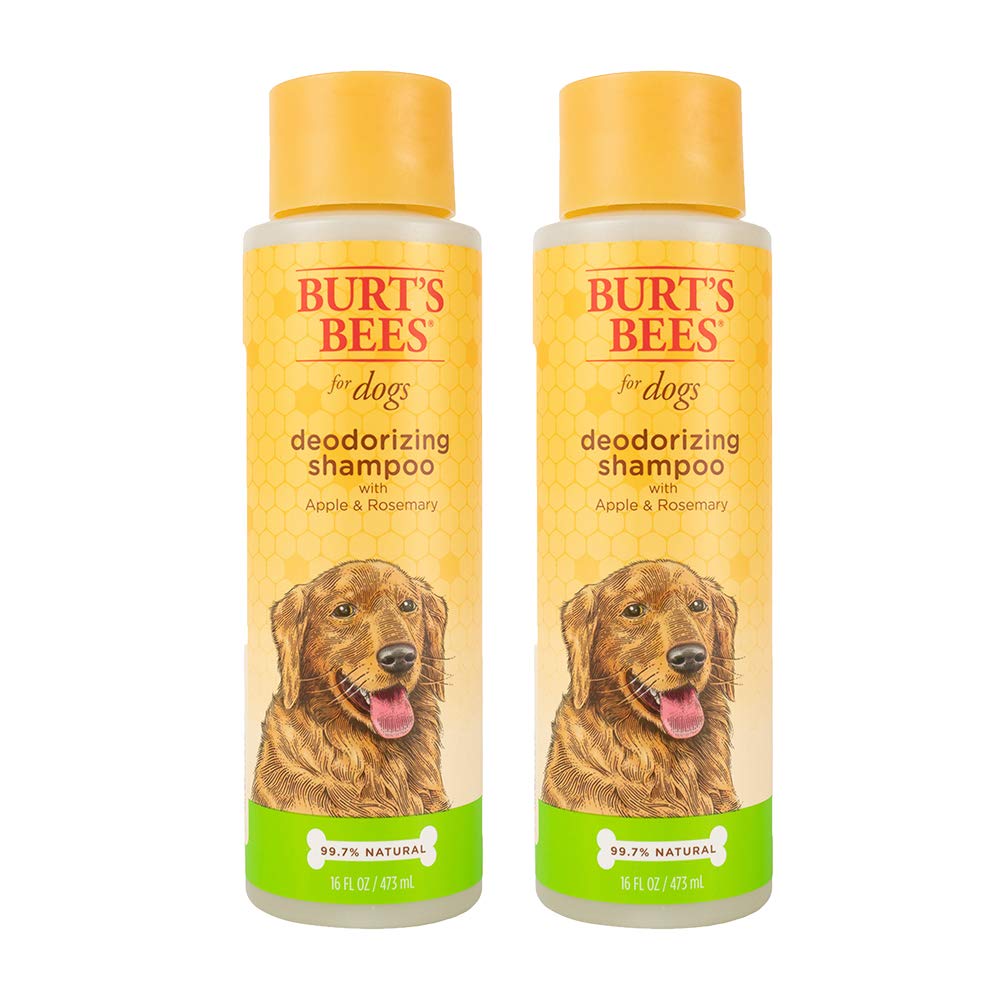 Burts Bees for Pets Deodorizing Dog Shampoo with Apple & Rosemary |Dog Shampoo Combats Odors | Cruelty Free Sulfate & Paraben Free pH Balanced for Dogs - Made in USA 16 oz - 2 Pack