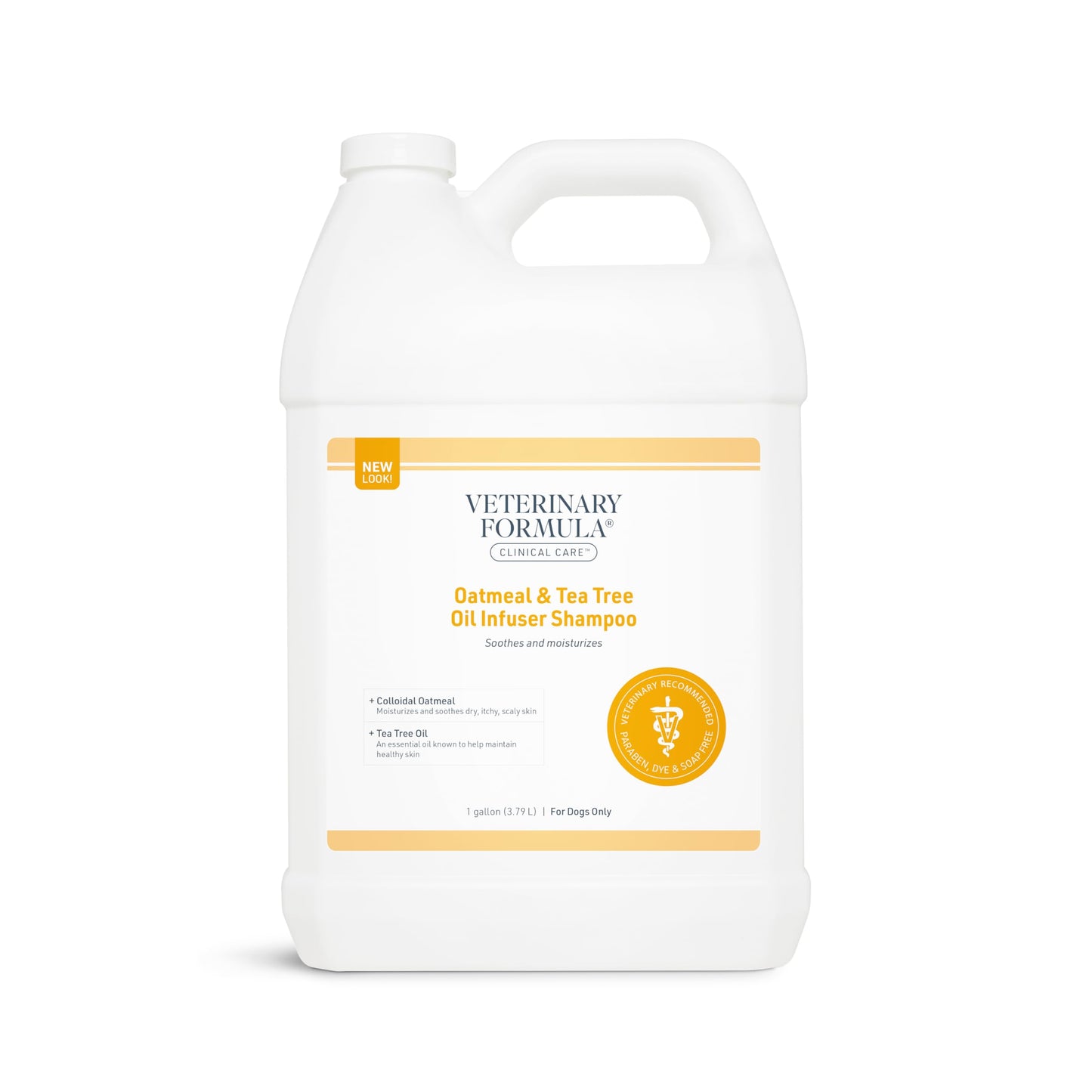 Veterinary Formula Clinical Care Dog Shampoo with Oatmeal and Tea Tree Oil 128 oz – Fast-Acting Gentle Medicated Shampoo for Dogs