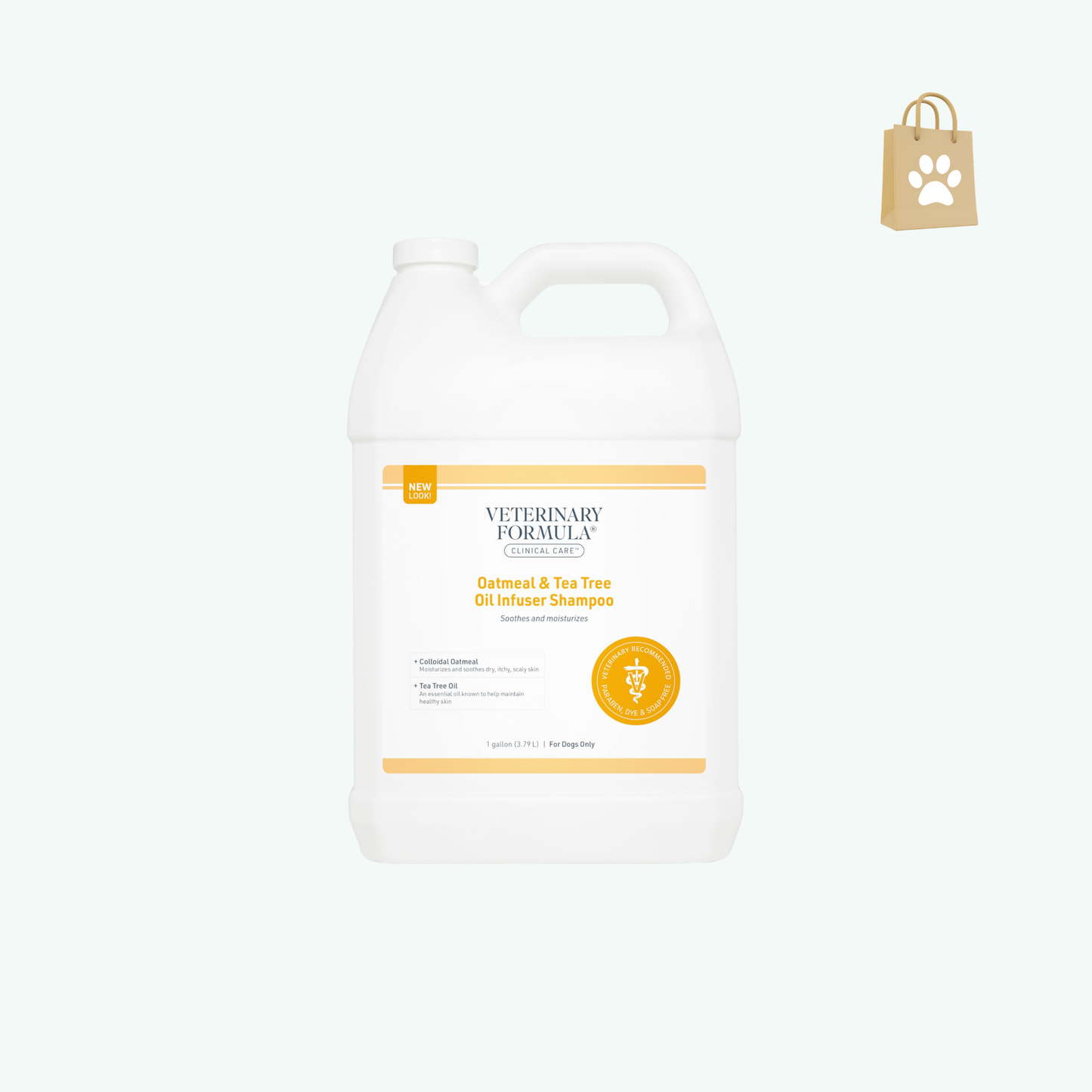 Veterinary Formula Clinical Care Dog Shampoo with Oatmeal and Tea Tree Oil 128 oz – Fast-Acting Gentle Medicated Shampoo for Dogs