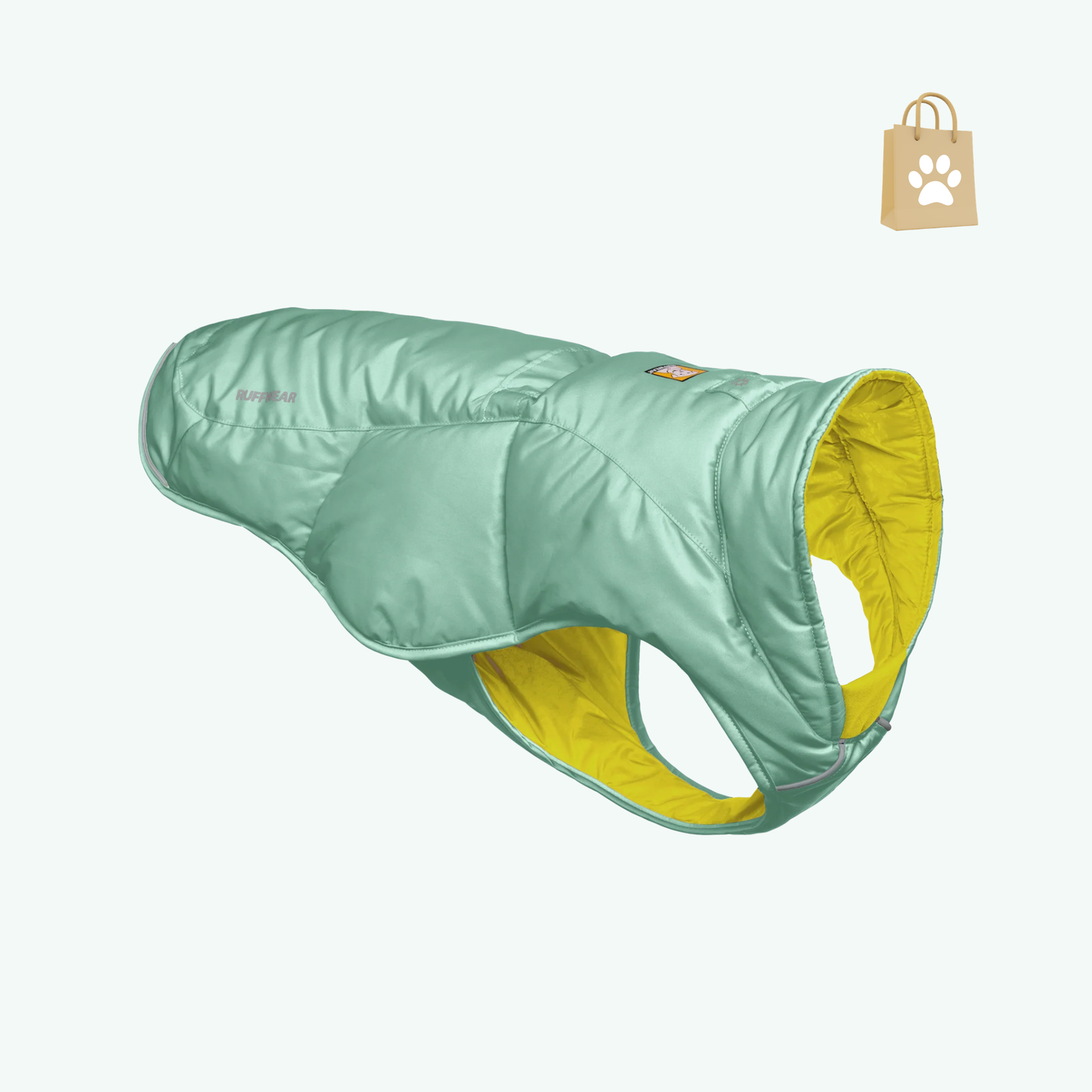 Ruffwear Quinzee Jacket Insulated and Water-Resistant Jacket for Dogs with Stuff Sack River Rock Green Small