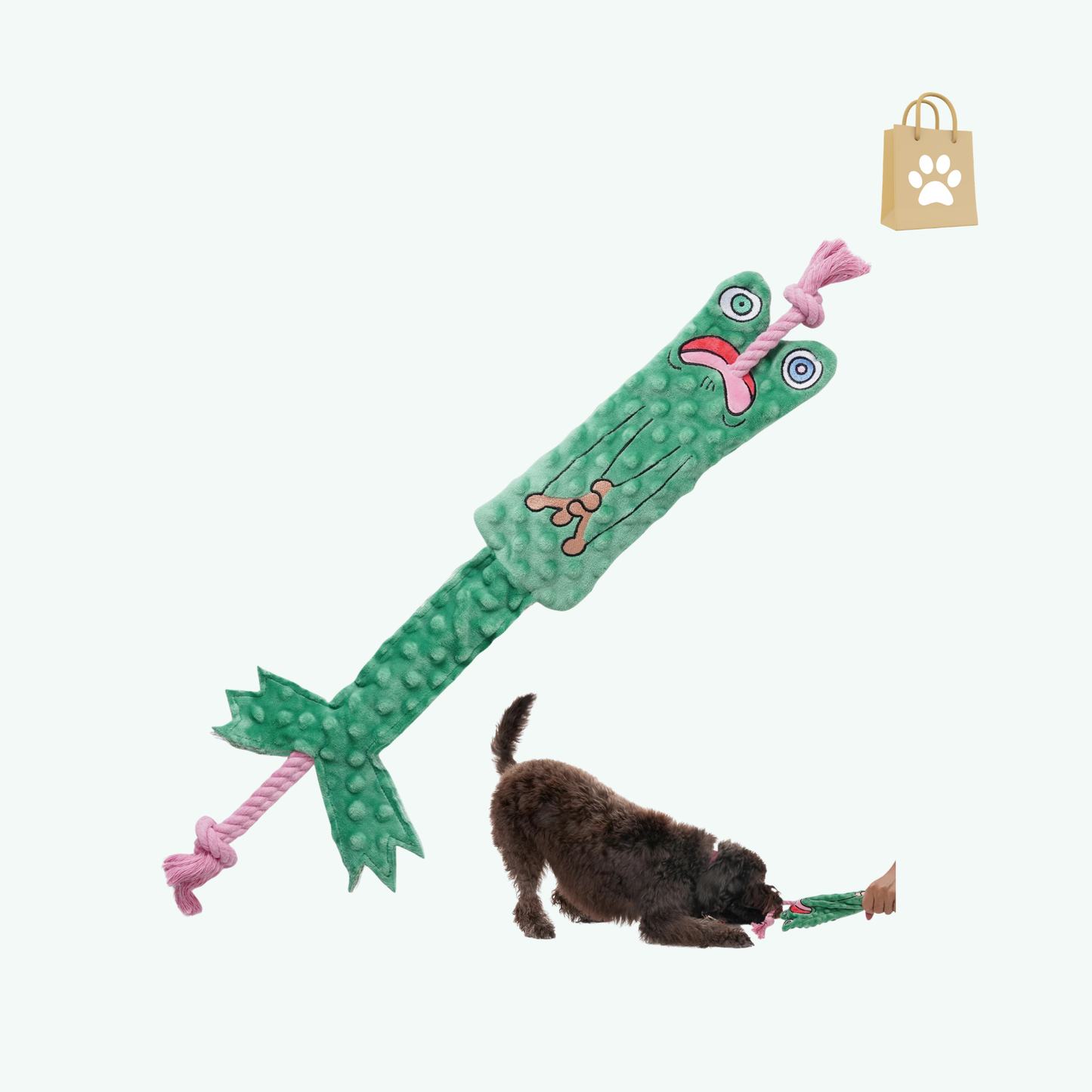 No Stuffing Frog Tug of War Dog Squeaky Toy - Durable Dog Rope Toy | Small Puppy Toys | Interactive Dog Toys for Small Medium Dogs Puppy Toys to Keep Them Busy