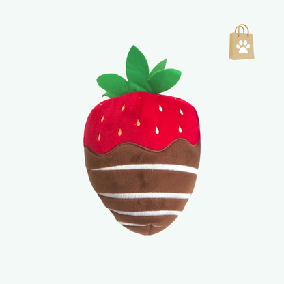 Huxley & Kent for Dogs | Chocolate Strawberry (Large) | Valentines Day Funny Dog Toy | Power Plush Dog Toy with Squeaker | Dog Gift | Fun Durable | H&K Squeaky Dog Toy