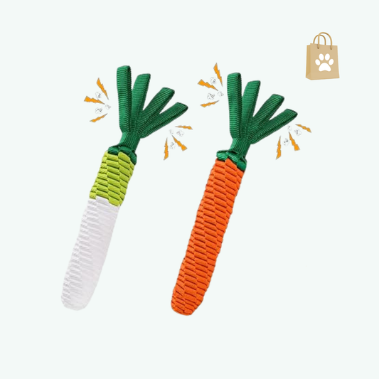LIFLIX 2PCS Dog Rope Toy Tug of War Dog Toy Cute Carrot Dog Toy with Crinkle Paper Tags