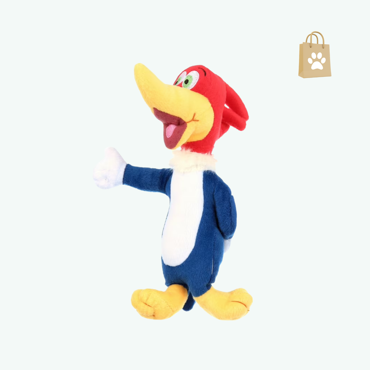 Woody Woodpecker Bird Dog Toy 6" Small | Funny Bird Dog Toy | Woody Woodpecker Dog Toy Plush Small | Woodpecker Dog Toy Squeaker 6" | Multicolor | Officially Licensed