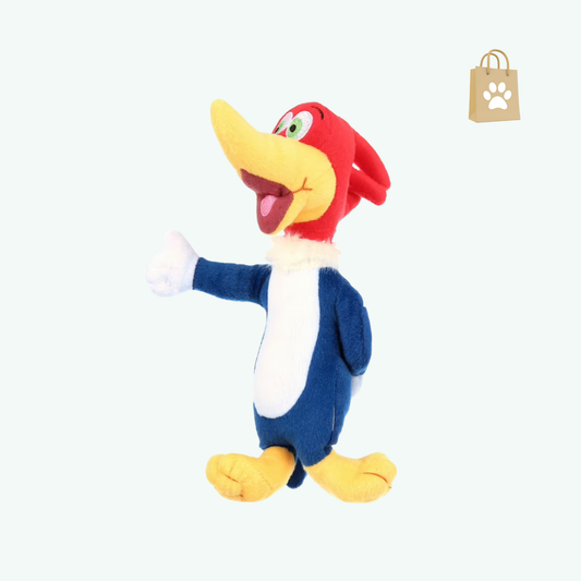 Woody Woodpecker Bird Dog Toy 6" Small | Funny Bird Dog Toy | Woody Woodpecker Dog Toy Plush Small | Woodpecker Dog Toy Squeaker 6" | Multicolor | Officially Licensed