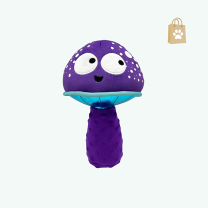 Huxley & Kent for Dogs | Mellow Mushroom (Large) | Funny Dog Toy | Power Plush Dog Toy with Squeaker | Dog Gift | Fun Durable | H&K Squeaky Dog Toy