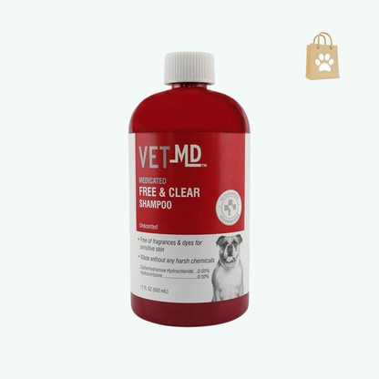 VetMD Medicated Shampoos and Sprays for All Dogs Best Medicated Shampoo for Dogs with Sensitive Skin Free & Clear Shampoo | Medicated Dog Shampoo for Pets