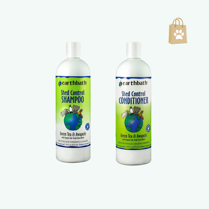 Earthbath Green Tea & Awapuhi Shed Control Dog Shampoo - Cruelty Free Dog Shampoo Helps Relieve Shedding & Dander Gentle Dog Wash Made in USA Dog Bathing Supplies - 16 Oz (1 Pack)