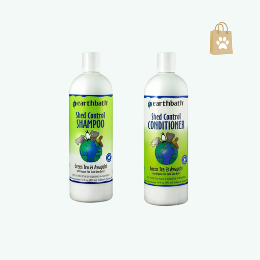 Earthbath Green Tea & Awapuhi Shed Control Dog Shampoo - Cruelty Free Dog Shampoo Helps Relieve Shedding & Dander Gentle Dog Wash Made in USA Dog Bathing Supplies - 16 Oz (1 Pack)