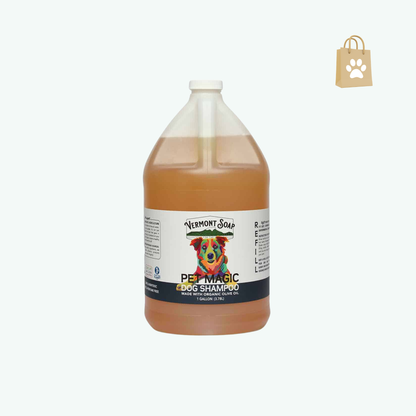 Vermont Soap Organics Pet Shampoo - Organic & Natural Olive Oil Coconut & Aloe Vera Dog Shampoo for Sensitive Skin - USDA Certified Grooming Pet Shampoo - Gallon