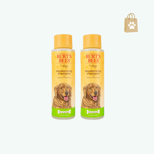 Burts Bees for Pets Deodorizing Dog Shampoo with Apple & Rosemary |Dog Shampoo Combats Odors | Cruelty Free Sulfate & Paraben Free pH Balanced for Dogs - Made in USA 16 oz - 2 Pack