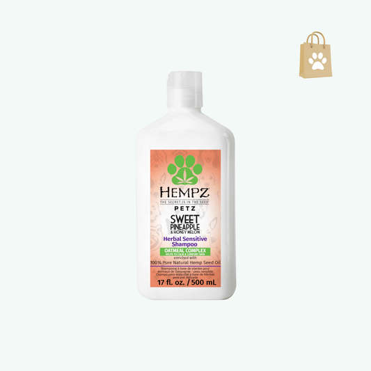 Hempz Petz Dog Shampoo Sweet Pineapple & Honey Melon Herbal Sensitive Shampoo Soothing Oatmeal Complex17 oz.